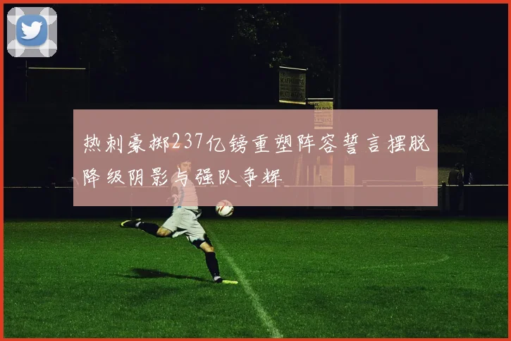 热刺豪掷237亿镑重塑阵容誓言摆脱降级阴影与强队争辉